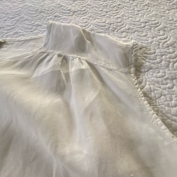 100% Linen by Hester & Orchard White Oversized Cap Sleeve Size Large - Picture 9 of 15